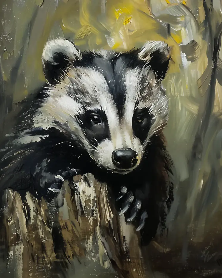 Badger - Mowbi's Wildlife 8"x10" Art Print Collection