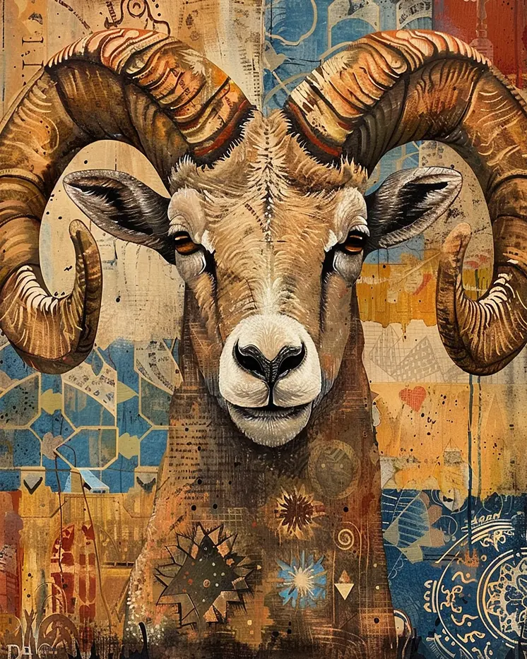 Bighorn Sheep - Mowbi's Wildlife 8"x10" Art Print Collection