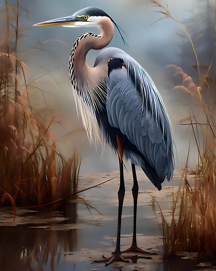 Great Blue Heron - Mowbi's Wildlife  8"x10" Art Print Collection