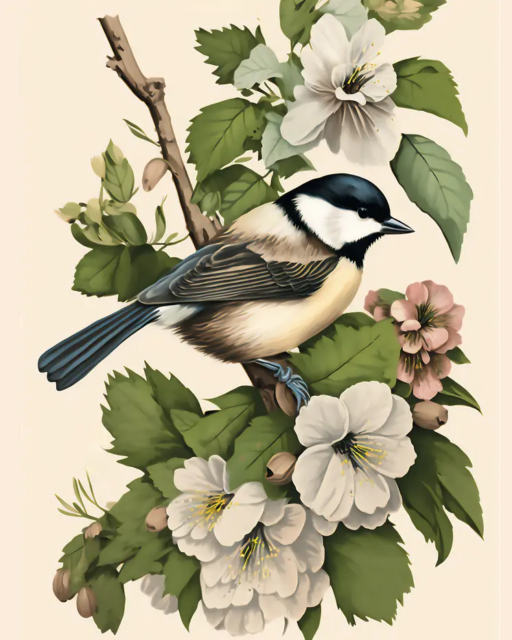 Chickadee - Mowbi's Wildlife  8"x10" Art Print Collection