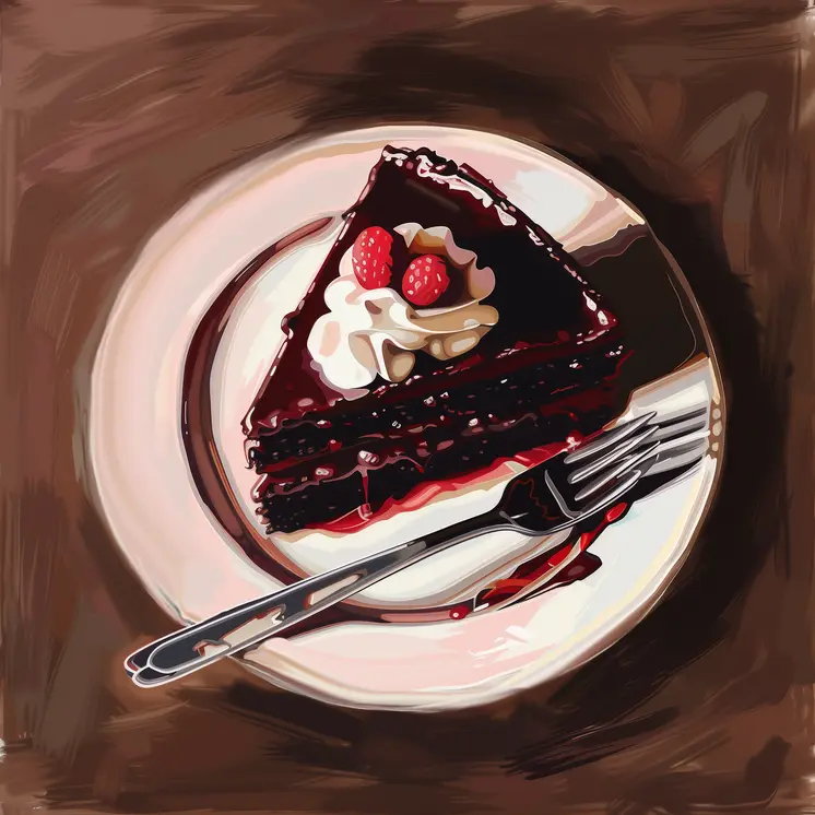 Chocolate Cake 8”x8” Art Print Bistro Collection