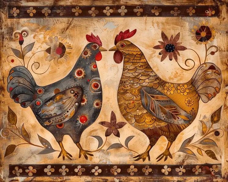 Mowbi's Chicken Farmcore Farmhouse Decor - 8"x10" Wall Art Print - Rustic Chickens