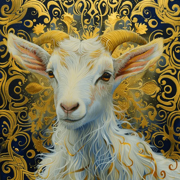 Gold Goat 8"x8" Art Print