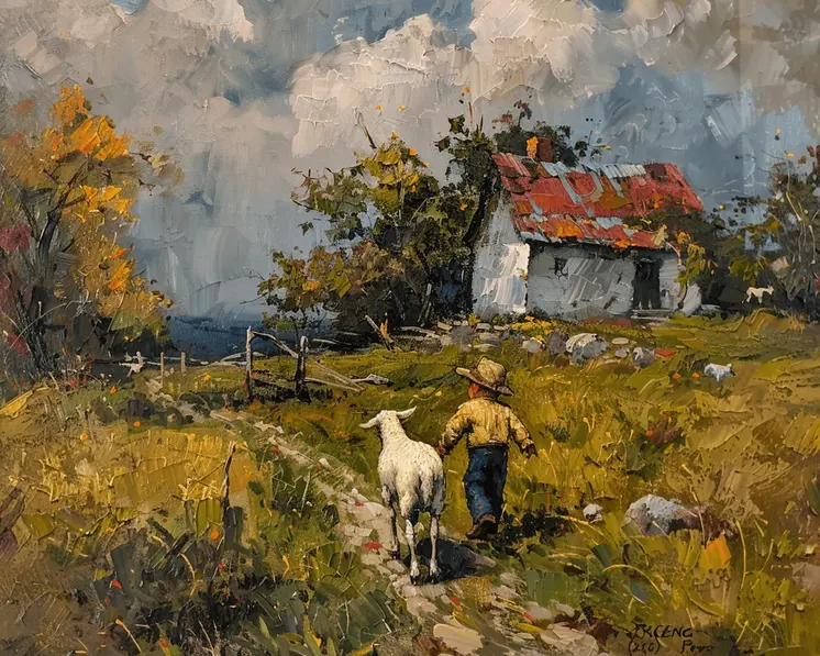 A Boy and His Goat 8"x10" Art Print