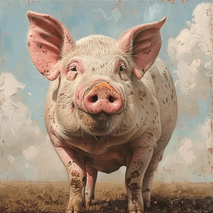 Good Lookin' Pig 8"x8" Art Print