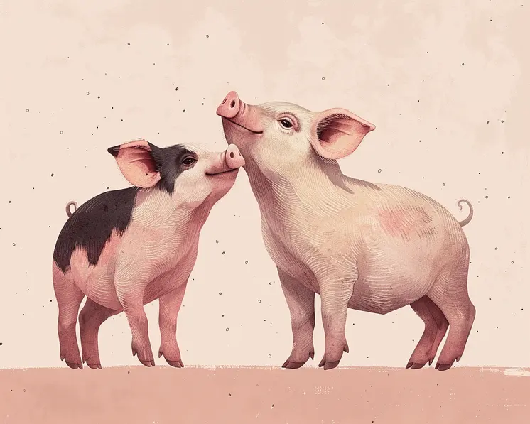 Pig Friends 8"x10" Art Print