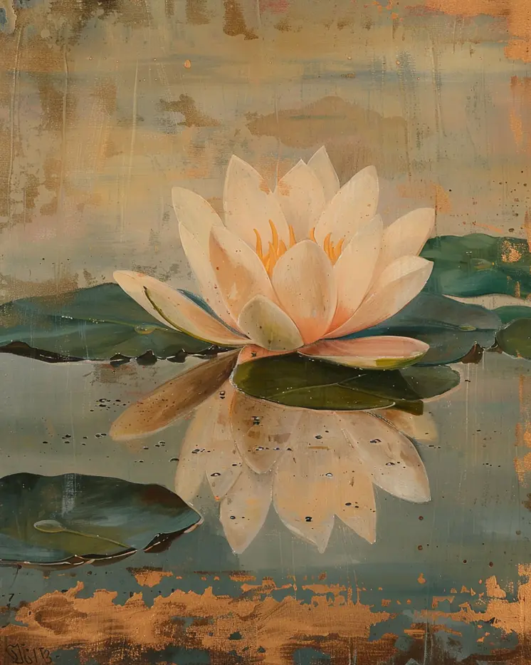 Vintage Water Lily 8"x10" Art Print