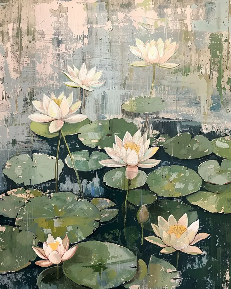 Classic Water Lilies 8"x10" Art Print