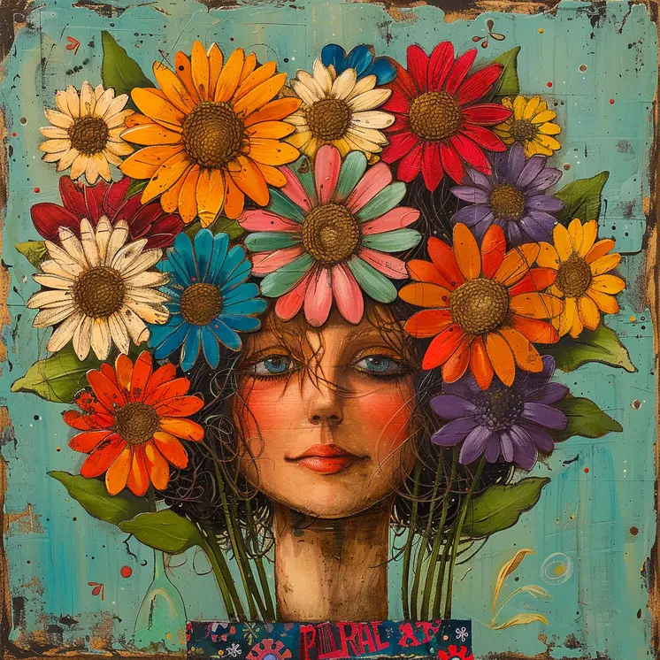 Daisy Flower Head 8"x8" Art Print
