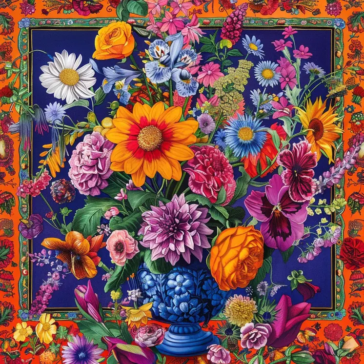 Boho Flowers 8"x8" Art Print