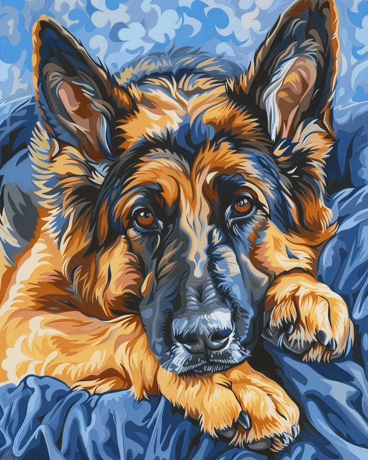Blue German Shepherd 8”x10” Art Print