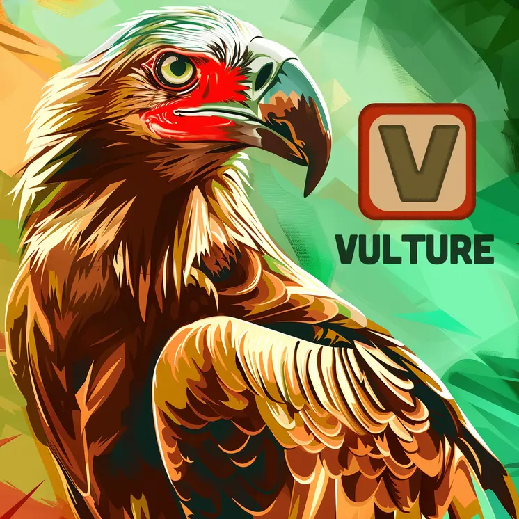 V is for Vulture Art Print