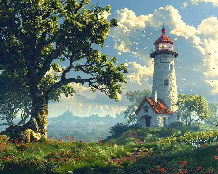 Captivating Lighthouse Landscape 8"x10" Art Print