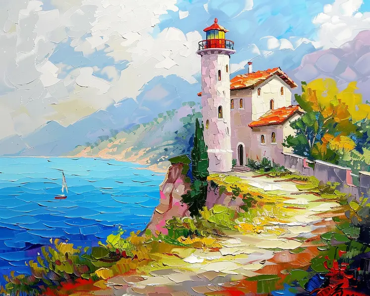 Captivating Coastal Lighthouse Landscape 8"x10" Art Print