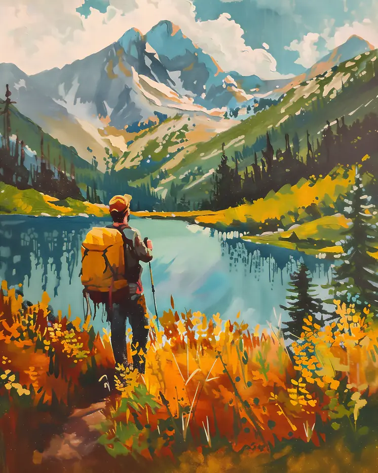 Lone Hiker - Mowbi's Wildlife 8"x10" Art Print Collection