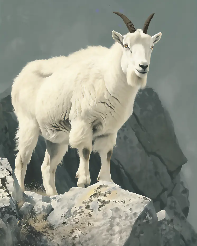 Mountain Goat - Mowbi's Wildlife 8"x10" Art Print Collection