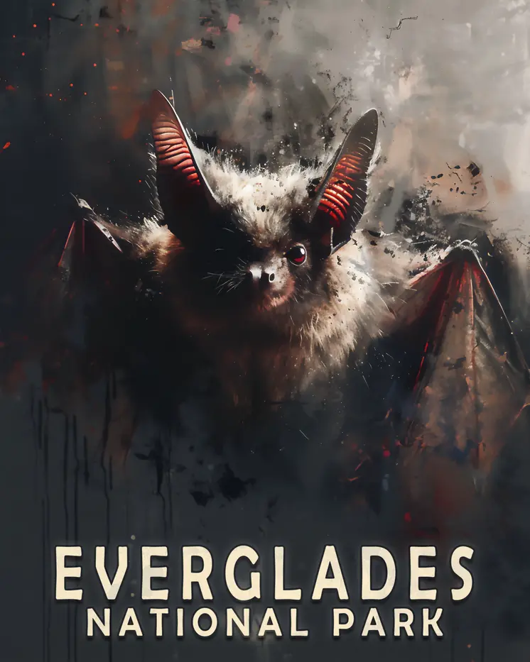 Bat - Everglades Souvenir Home Decor Wall Art Prints – 8″x10″ Artwork – 11″x14″ Matte