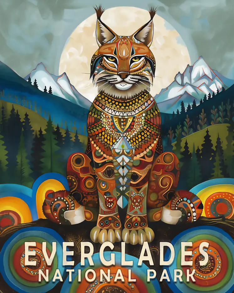 Bobcat - Everglades Souvenir Home Decor Wall Art Prints – 8″x10″ Artwork – 11″x14″ Matte
