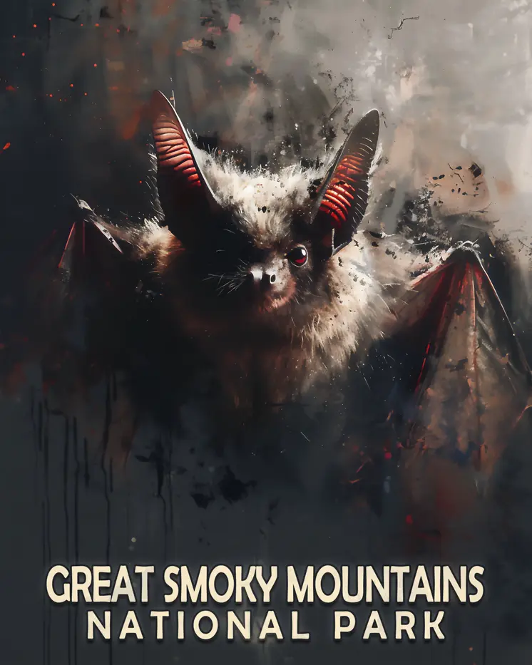 Bat - Smoky Mountains Souvenir Home Decor Wall Art Prints – 8″x10″ Artwork – 11″x14″ Matte