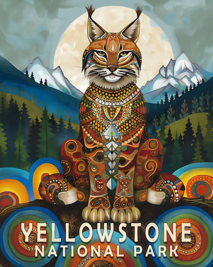 Bobcat - Yellowstone National Park Souvenir Home Decor Wall Art Prints – 8″x10″ Artwork – 11″x14″ Matte