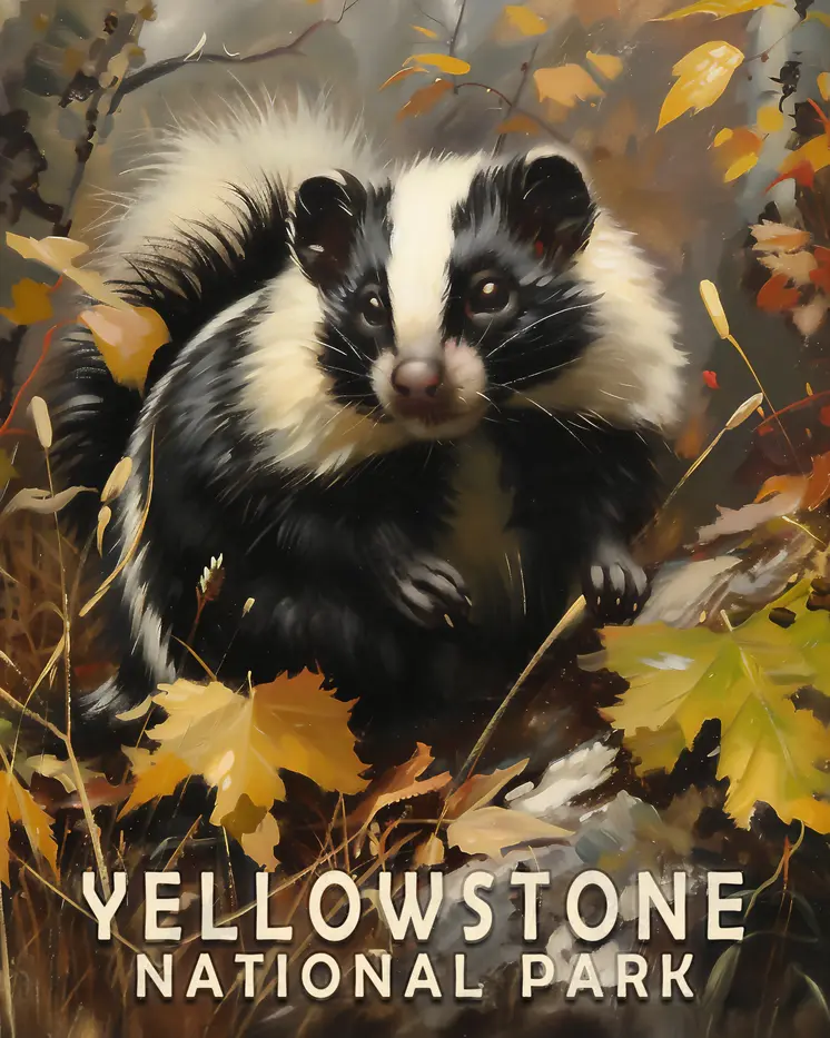 Spotted Skunk - Yellowstone National Park Souvenir Home Decor Wall Art Prints – 8″x10″ Artwork – 11″x14″ Matte
