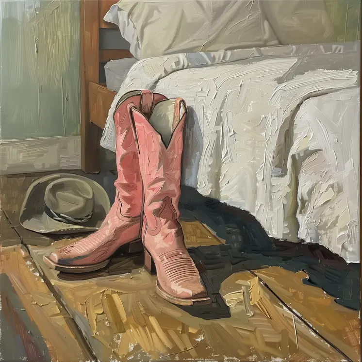 Pink Boots Bedside Art Print