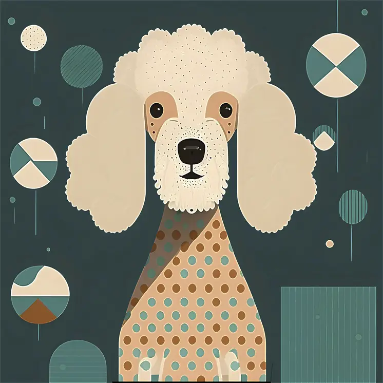 Deco Poodle 8”x8” Art Print