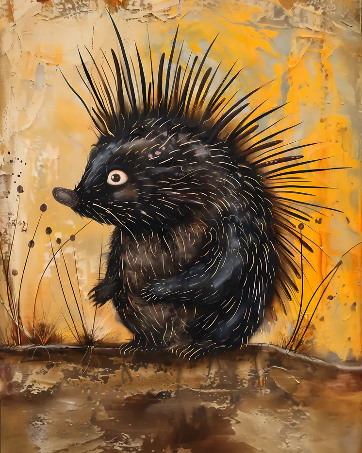 Porcupine - Mowbi's Wildlife 8"x10" Art Print Collection