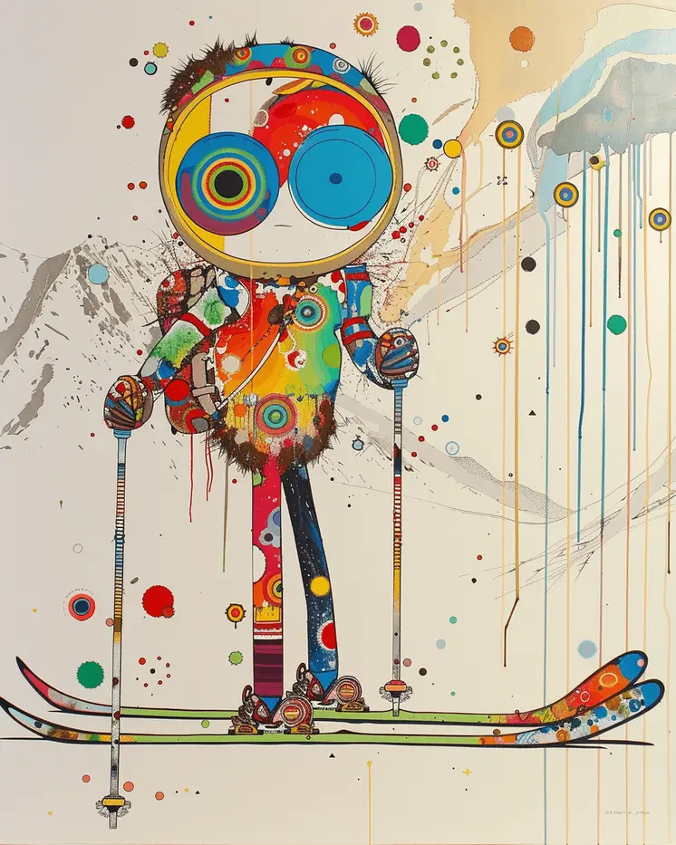 Neo-Pop Skier - 8"x10" Wall Art Print - Mowbi's Ski & Snowboard Collection