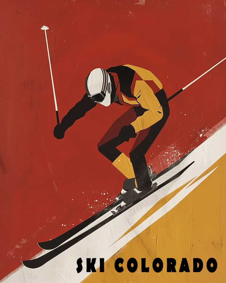 Colorado Pop Art Skier - 8"x10" Wall Art Print - Mowbi's Ski & Snowboard Collection