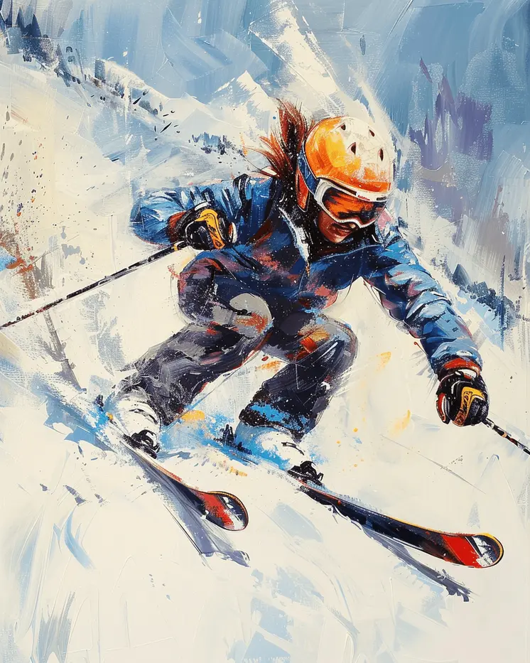 Watercolor Extreme Skier - 8"x10" Wall Art Print - Mowbi's Ski & Snowboard Collection