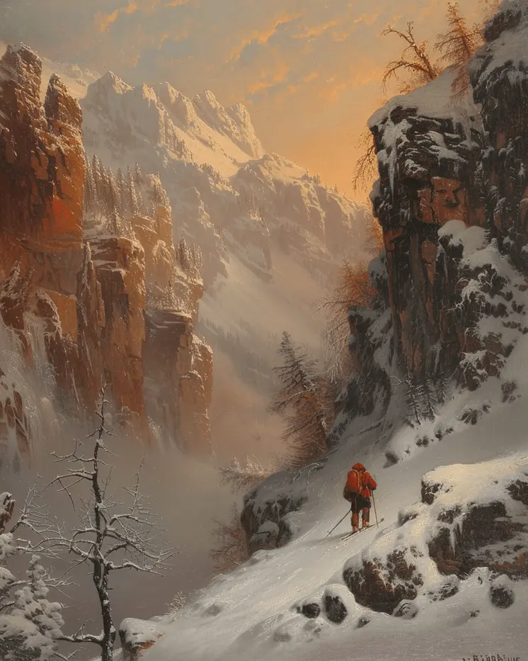 High Altitude Mountaineering Skier – 8″x10″ Wall Art Print – Mowbi’s Ski & Snowboard Collection