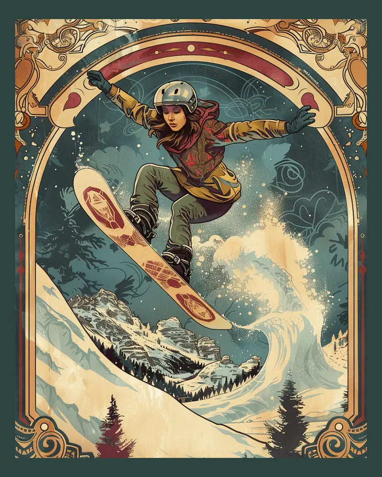 High Flyin' Snowboarder – 8″x10″ Wall Art Print – Mowbi’s Ski & Snowboard Collection