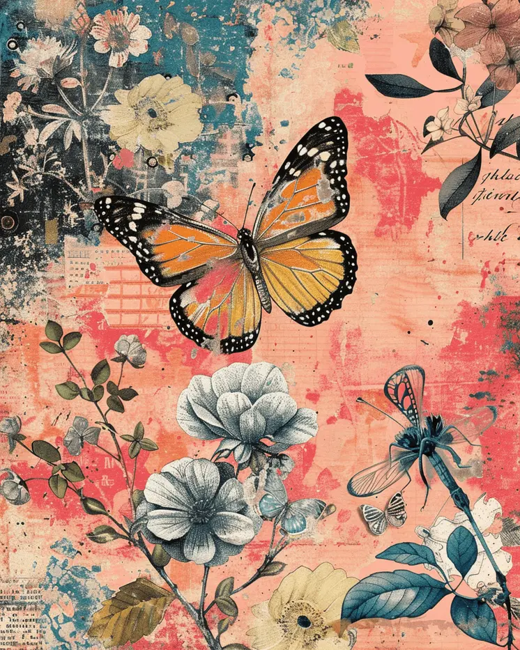 Monarch Butterfly Mixed Media 8"x10" Art Print