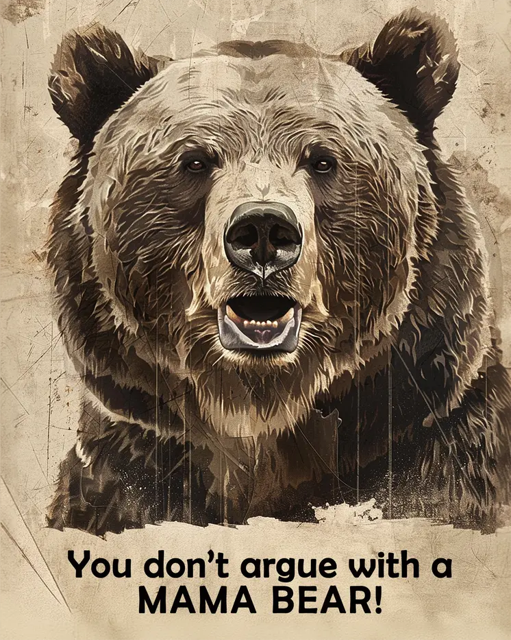 You Don't Argue With a Mama Bear - Grizzly Bear 8"x10" - Mowbi's Funny Humorous Wall Art Prints
