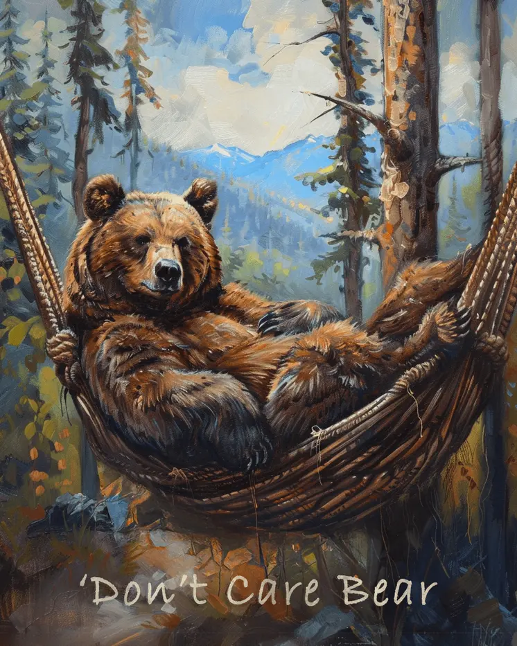 Don't Care Bear - Grizzly Bear 8"x10" Art Print