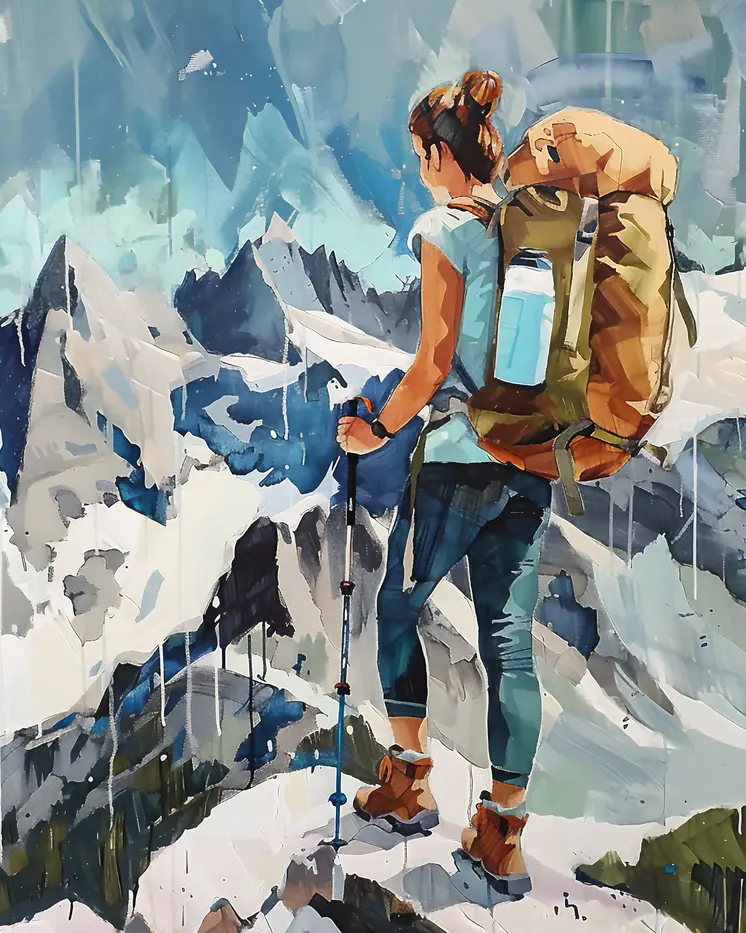 Woman Hiker - Mowbi's Wildlife 8"x10" Art Print Collection
