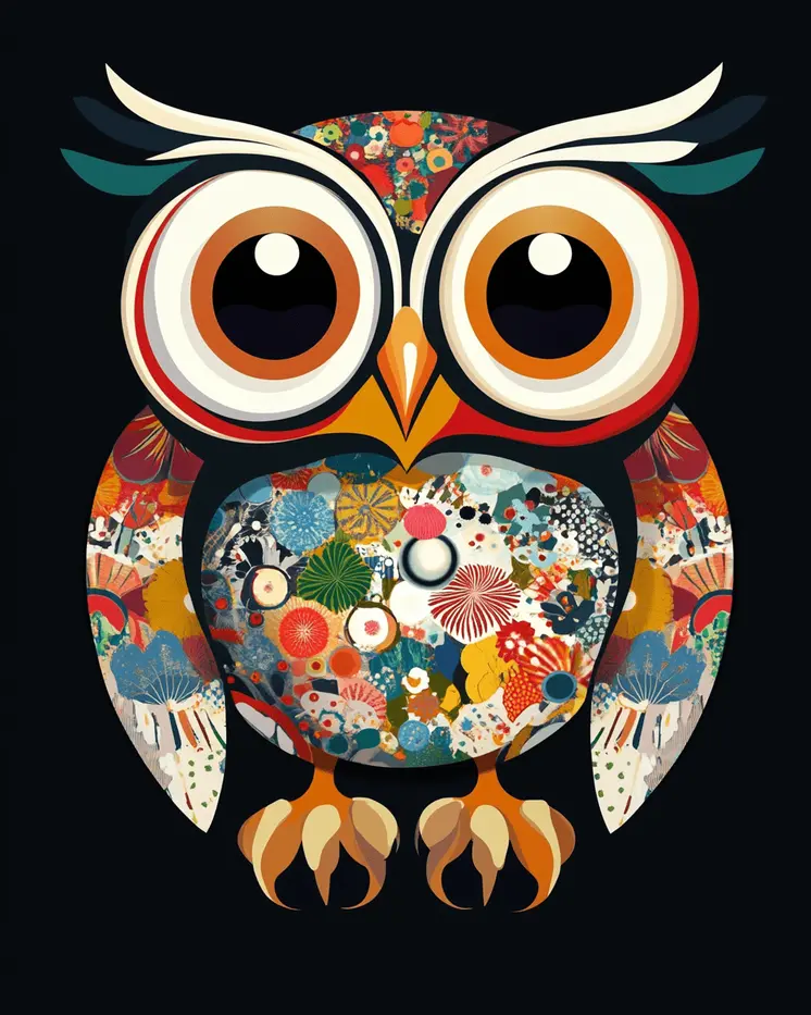 Abstract Owl #2 - Abstract Art - Nature Wildlife Wall Art – 8″x10″ Artwork – 11″x14″ Matte