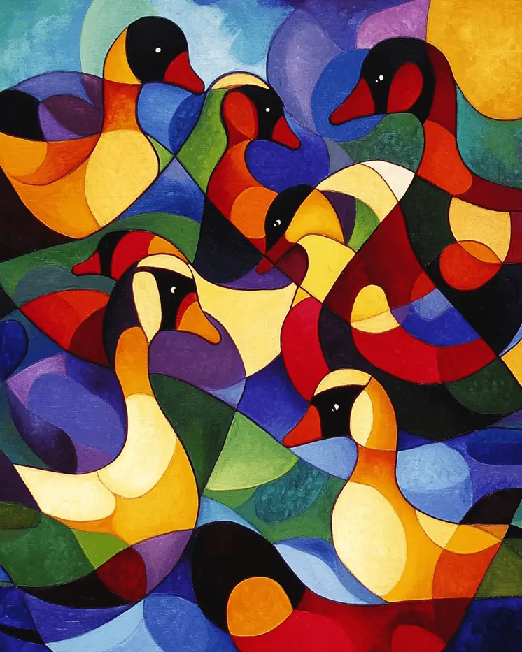 Abstract Canadian Geese #3 - Abstract Art - Nature Wildlife Wall Art – 8″x10″ Artwork – 11″x14″ Matte