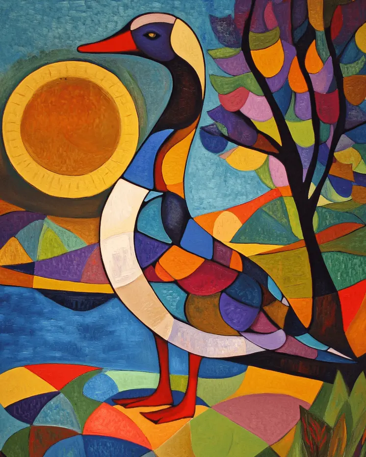 Abstract Duck - Abstract Art - Nature Wildlife Wall Art – 8″x10″ Artwork – 11″x14″ Matte