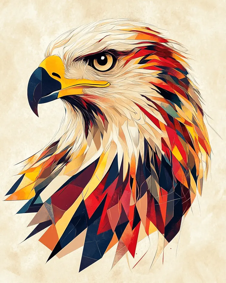 Abstract Bald Eagle #2 - Abstract Art - Nature Wildlife Wall Art – 8″x10″ Artwork – 11″x14″ Matte