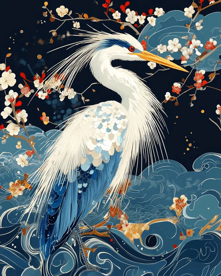 Abstract Blue Heron #2 - Abstract Art - Nature Wildlife Wall Art – 8″x10″ Artwork – 11″x14″ Matte