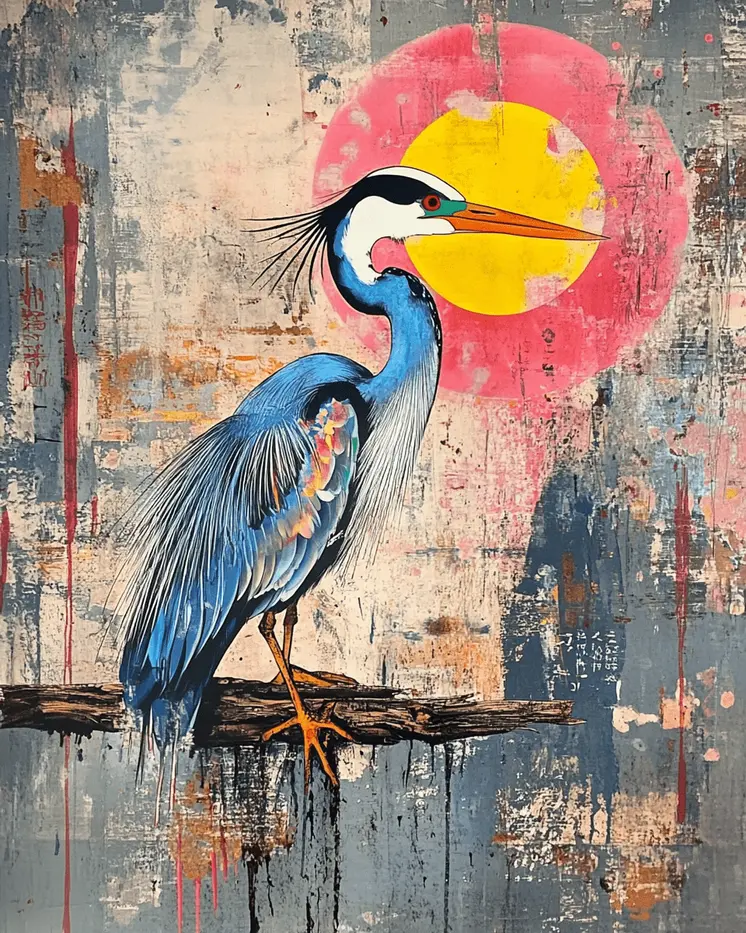 Abstract Blue Heron #3 - Abstract Art - Nature Wildlife Wall Art – 8″x10″ Artwork – 11″x14″ Matte