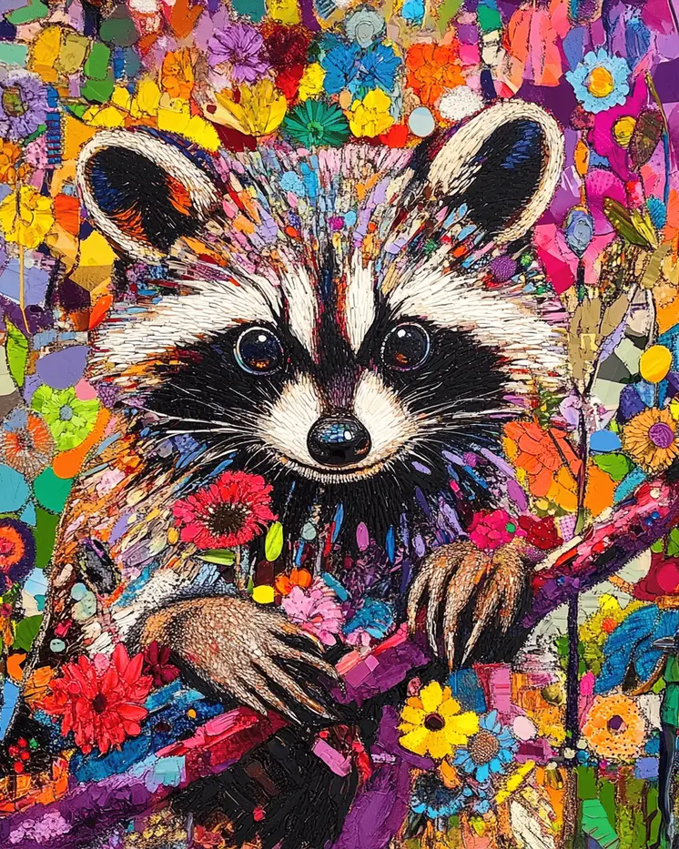 Abstract Raccoon #3 - Abstract Art - Nature Wildlife Wall Art – 8″x10″ Artwork – 11″x14″ Matte