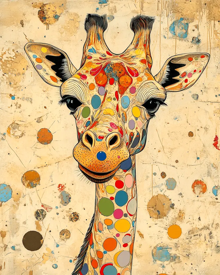 Abstract Giraffe #3 - Abstract Art - Nature Wildlife Wall Art – 8″x10″ Artwork – 11″x14″ Matte