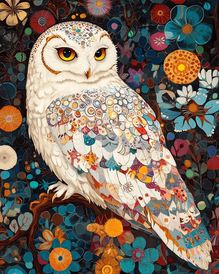Abstract Snowy Owl - Abstract Art - Nature Wildlife Wall Art – 8″x10″ Artwork – 11″x14″ Matte