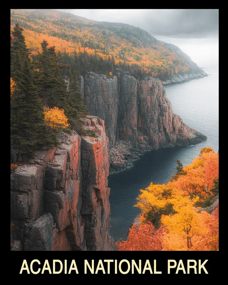 Overview - Acadia Maine Souvenir Home Decor Wall Art Prints – 8″x10″ Artwork – 11″x14″ Mat