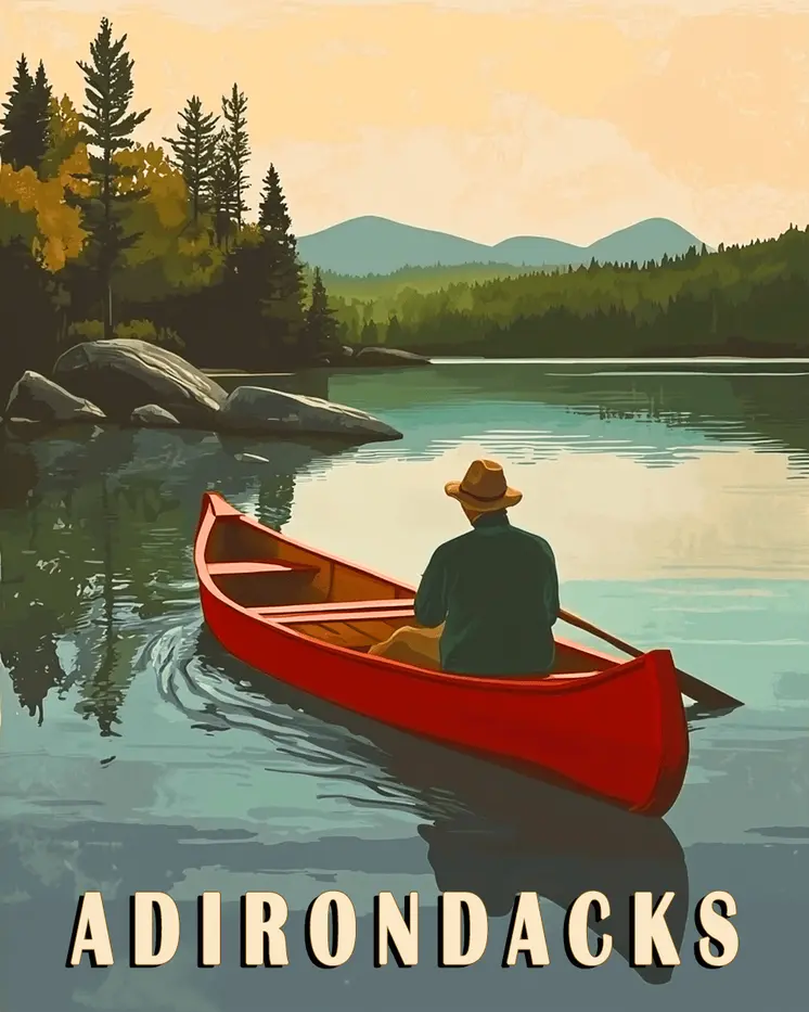 Upper St Regis Lake - Adirondack State Park Souvenir Home Decor Wall Art Prints – 8″x10″ Artwork – 11″x14″ Matte