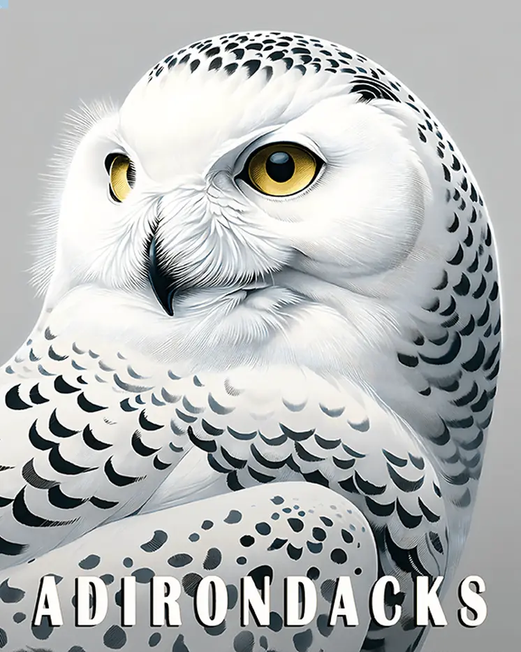 Snowy Owl - Adirondack State Park Souvenir Home Decor Wall Art Prints – 8″x10″ Artwork – 11″x14″ Matte