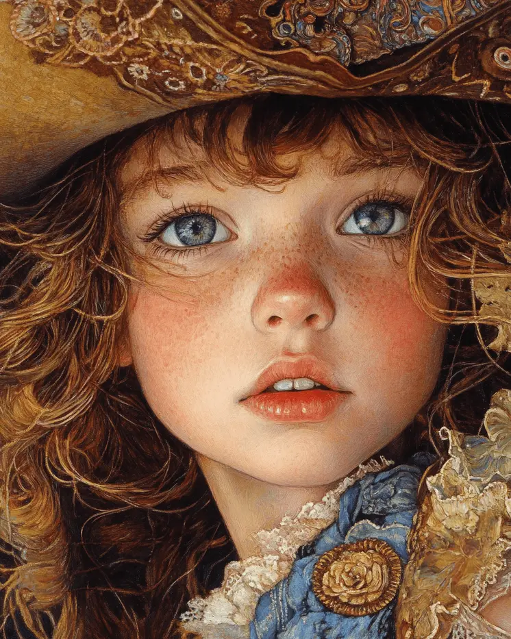 Little Cowgirl Close-Up - Wall Art Print - Coastal Cowgirl  8"x10" Artwork - 11"x14" Mat